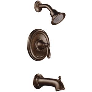 Moen Brantford Oil-Rubbed Bronze Posi-Temp Pressure Balancing Eco-Performance Bathtub Shower Trim Kit with Traditional Showerhead, Shower Handle, Arm, Tub Spout (Valve Required), T2153EPORB