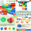 COUOMOXA Marble Run Building for Kids: STEM Building Blocks Set Compatible with Classic Bricks - Educational Toys for Kids Ages 3 4 5 6 7 8+ Home Classroom for Boys Girls