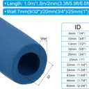 PATIKIL 6.6Ft Long 1-7/8" (48mm) ID Pipe Insulation, 1 Pcs 20mm Thickness Rubber Foam Winter Freeze Protection Tube Fire Retardant for Water, Air Conditioning, Industrial Pipes, Blue