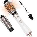 Hair Dryer Brush, 3-in-1 Rotating Round Hot Air Spin Brush Set with 2 Brushes (2" & 1.5"), Negative Ionic Blow Volumizer, 2 Detachable Auto-Rotating Curling Brush 100-120V