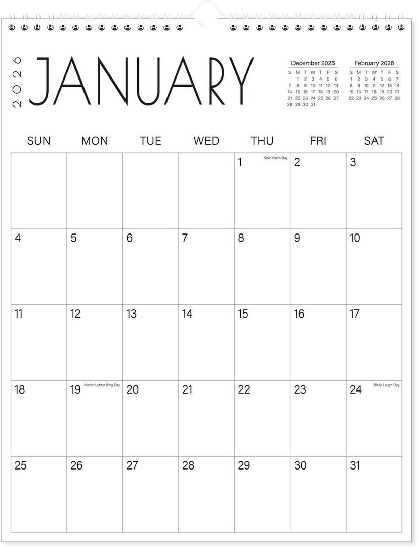 2026-2027 Calendar - 15-Month Wall Calendar 2026-2027 from April 2026 to June 2027, 11'' x 14'' Hanging Calendar 26-27 with Holiday Marked, Premium Paper for Organizing (Black-Large-Word)