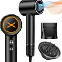 Hair Dryer,150000 RPM High-Speed Blow Dryer 500 Millions Negative Ionic Care Hair Dryer for Fast Drying, 51dB Low Noise Thermo-Control Hairdryer with Magnetic Diffuser & Nozzle for Children,Women,Men