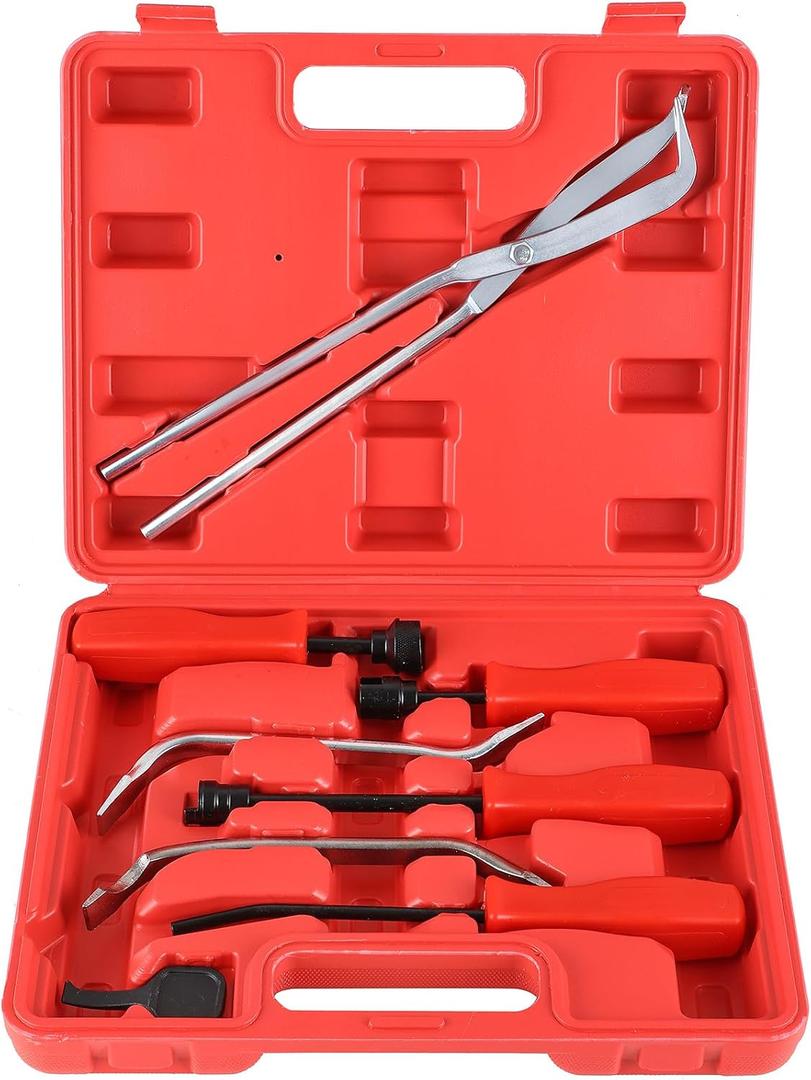 NYXOVA 8PCS Drum Brake Tool Kit, Brake Spoon Set with Drum Brake Spring Pliers, Brake Spring Installer Remover Plier Tools Set with Carrying Case, Drum Brake Adjusting Tool Brake Drum Tool Kit