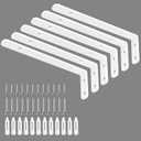 LSK 6PCS L Bracket, 6"×2"(150×50mm) Shelf Support Corner Bracket for Wooden Board Max Load : 42lb, White