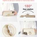 Crossbody Wallet Case for iPhone 16 Pro Max, Card Slot Phone Case with 360 Ring Stand, Built-in Makeup Mirror, Snap Closure, Adjustable Shoulder Strap, 6.9 Inch (White)