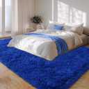 5x7 Area Rugs for Living Room, Blue Fluffy Shag Rug for Bedroom, Nursery and Indoor Floor, Soft and Comfy, Fuzzy Carpet for Kids, Girls, Boys Room Dorm Home Decor Aesthetic, Upgrade Non Slip