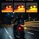 PBYMT Motorcycle Bullet 24 LEDs Turn Signal Lights Amber SMD Blinkers Mount Hole Compatible for Honda Yamaha Suzuki Kawasaki Harley Chopper Bobber (Black) (Chrome/Red and Yellow)