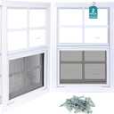 Melkus 2 Pack Shed Windows, 18"x23" Flush Mount Household Windows with Thicker Tempered Glass and Fiberglass Screen, Sliding Windows for Chicken Coop, Shed, Garage, Playhouse, Barn,Greenhouse, White