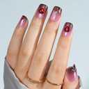4 x Halloween Press On Nails Short - Moonfang Glow, French Tip Press On Nails, Acrylic Square Halloween Nails Press On with Nail Glue, Fit Perfectly Stick On Nails in 16 Sizes - 32 PCS Soft Gel Kit