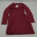 Pink Queen Women's Cable Knit Sweater Dress Long Sleeve Crewneck Mini Pencil Bodycon Dresses Fall Winter Outfits 2025 (Red Dahlia) Small