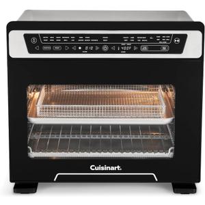 Cuisinart 15-in-1 Extra-Large Digital Air Fryer Oven with 9"x13" 2-in-1 Pan, Air Fry 4 Lbs of Wings, Cook a 13 Lb Turkey or 5+ Lb Chicken, Toast 9 Slices of Bread, and Bake a 13" Pizza, TOA-112, 18.6" x 15.0" x 16.25"