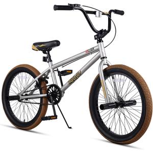 vollsch Freestyle BMX Bikes 20 Inch Kids Bicycle for 8-15 Years Old Teens, Boys, Girls, Beginner-Lever Riders, Titanium Silver