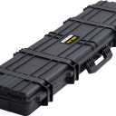 MEIJIA Portable Waterproof All Weather Hard Rifle Case, Soft Handle Grip, Customizable Fit Foam Inserted, without wheels, Black (53INCH)