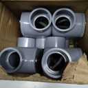 4Pack 3/4 Inch Rigid PVC Conduit Body Type T, Slip x Slip PVC Conduit Bodies T Type with Cover and Gasket, Gray