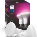 Philips Hue BR30 LED Smart Light Bulbs - Flicker-Free 85w Light Bulbs - Bluetooth Compatible, Compatible with Alexa, Google Assistant, and Apple HomeKit - E26 Base - 2 Pack (White and Color Ambiance)