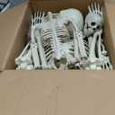 JOYIN 5.6 FT Halloween Posable Life Size Skeleton Full Body Realistic Bones with Movable Joints for Halloween Indoor and Outdoor Decoration Props Spooky Scene Party Decorations (White)
