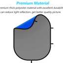 5x7ft/1.5x2m Chromakey Blue Grey Backdrop with 7.8ft/2.4m Stand, 2-in-1 Reversible Collapsible Pop-Up Blue Grey Screen Background Panel for Photography, Live Streaming, Video Shooting, Game