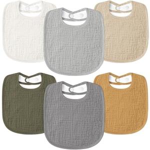 Susurration Muslin Baby Bibs 6 Pack Bandana Drool Bibs, Soft Square Adjustable Baby Drooling Bibs for Unisex Girls & Boys (Basic) Susurration Muslin Baby Bibs 6 Pack Bandana Drool Bibs, Soft Square Adjustable Baby Drooling Bibs for Unisex Girls & Boys (Basic)