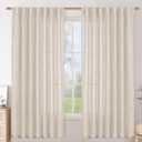 BGment Linen Curtains 63 Inch Length 2 Panels for Living Room, Back Tab Textured Window Drapes Light Filtering for Bedroom Dining Room Farmhouse Laundry Rod Pocket, 60 Inch Wide Each Panel