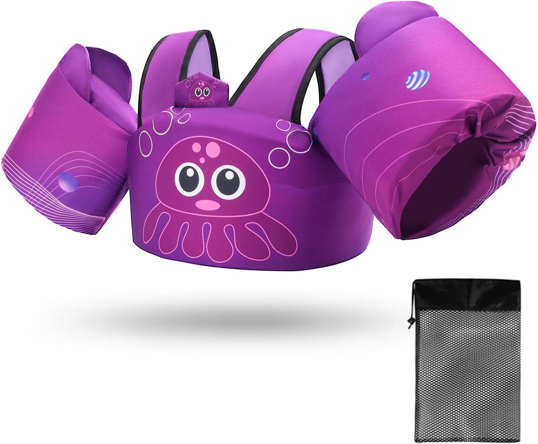 Elejolie Toddler Swim Vest for Child Learn Swiming Training,Infant Safety Swimmies Aid Jacket for Kids 2 3 4 5 6 Years Old,Arm Water Wings for Baby 22-66lbs