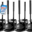 FORASTO 4Pack 2 in 1 Toilet Brush and Plunger Set, Extended Handle Plunger,Toilet Bowl Brush Plunger Set,Bathroom Cleaning Tools,Toilet Brush Plunger Combo,Cleaning Supplies, Cleaning Brush