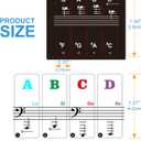 Piano Keyboard Stickers for 88/61/54/49/37 Key, Bold Large Letter Piano Stickers for Learning, Removable Piano Keyboard Letters, Notes Label for Beginners and Kids, Multicolor