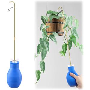 Dreyoo Squeeze Bottle for Hanging Plants, 19" Long Spout Plant Watering Bottle, Easy Squeeze Indoor/Outdoor Watering Can Alternative, Precise Sprinkling for Hanging Baskets, Houseplants, 8oz(Blue)