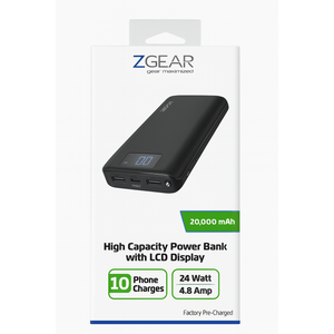 ZGEAR High Capacity Power Bank With LCD Display 