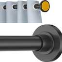Black Shower Curtain Rod Tension 30 to 80 Inch, 1 Inch Diameter Adjustable Tension Curtain Rod No Drilling, Shower Rods for Bathroom, No Rust