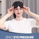 MZOO Sleep Eye Mask for Side Sleeper Men Women, Zero Eye Pressure 3D Sleeping Mask, Light Blocking Patented Design Night Blindfold, Soft Eye Shade Cover for Travel, Black
