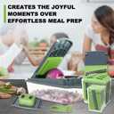 8-in-1 Vegetable Chopper with Container - Veggie Onion Salad Chopper, Mandoline Slicer, French Fry Cutter, Kitchen Gadgets with Cleaning Tools (Gray)