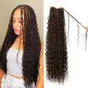 Boho Crochet Braids Pure Protein Fiber Close to Human Hair 18 Inch Goddess Box Braids with Soft Curls Bohemian Braids Crochet Hair for Black Women (18Inch,4#)