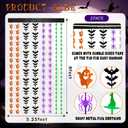 2 x ADLKGG Halloween Party Decorations, 2Pcs Orange Purple Black Green Bat Spider Ghost Witch Hat Pattern Foil Fringe Curtains, Halloween Party Streamers Photo Booth Props for Birthday Anniversary