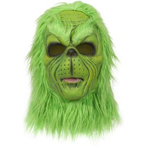 The Christmas Cosplay Mask, Christmas Costume Latex Mask Adult,Green Cosplay Costume Mask