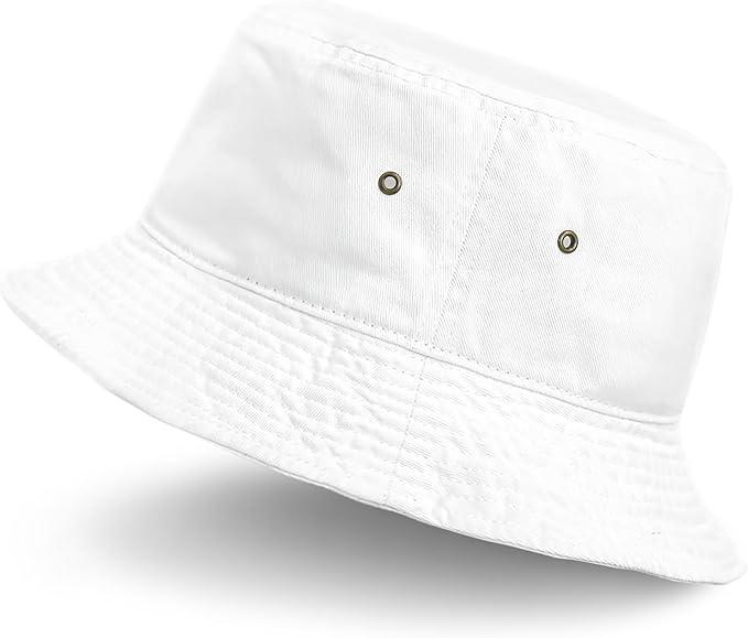 The Hat Depot Bucket Hat - Unisex 100% Cotton & Denim UPF 50 Packable Summer Travel Beach Sun Hat, S/M