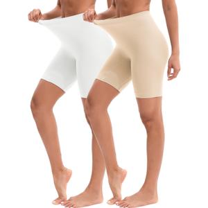 INNERSY Women's Slip Shorts for Under Dresses High Waisted Shorts 2-Pack (M)