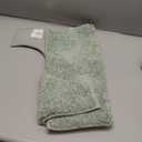 Yimobra Toilet Rugs U Shaped Washable, Soft Absorbent Microfiber Bathroom Rugs, Non Slip Quick Drying Shaggy Bath Mat, Contour Bathroom Mats for Toilet Base, Home Essentials,24x20,Green and White