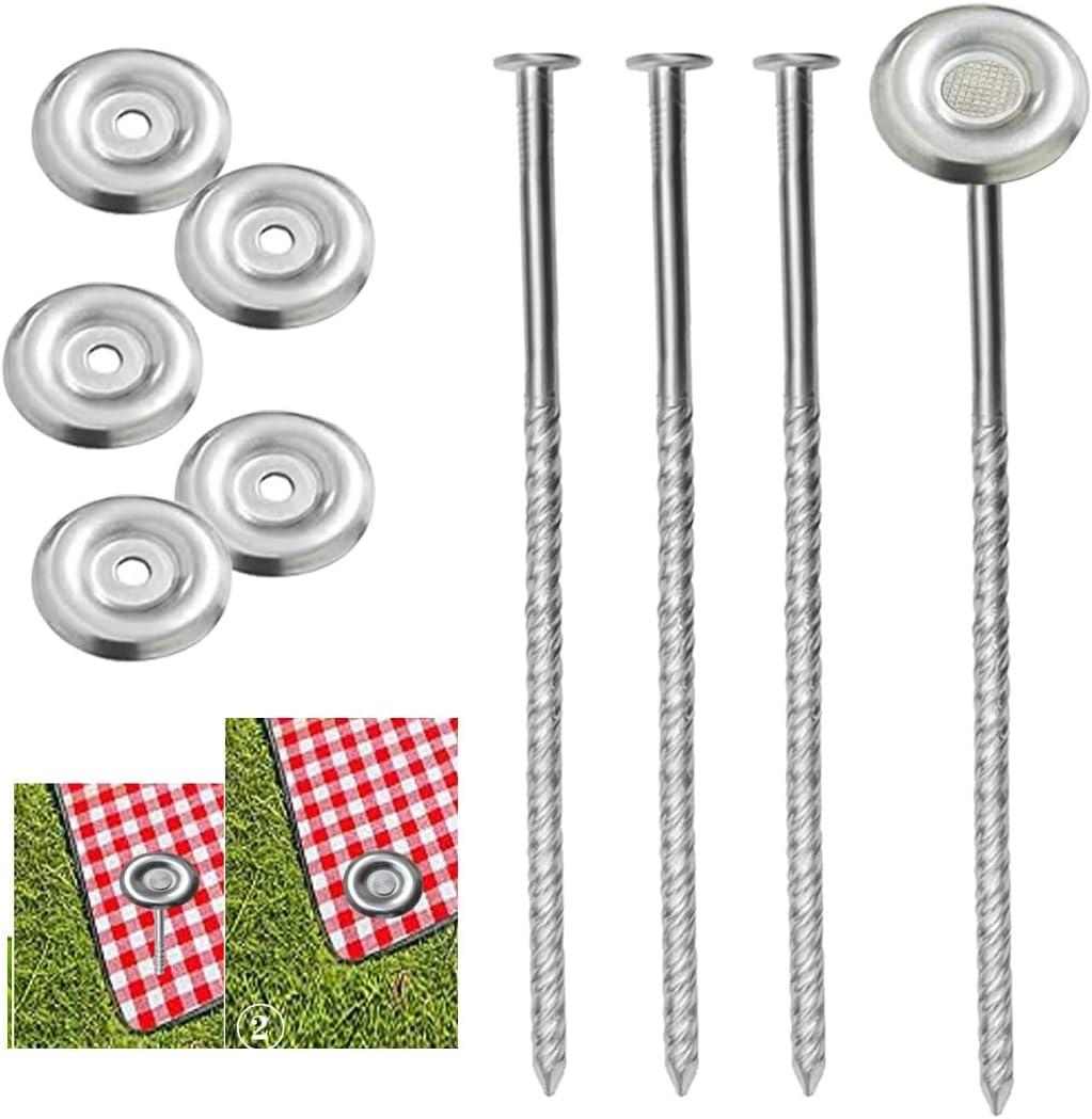 25 Count Outdoor Rv Rug Stakes, Stainless Steel Spira Patio Mats Stakes, Used for Fixing Rugs, Tents, Tarps, and RV MatsRv Camping Accessories for Outside,Camper Must Haves