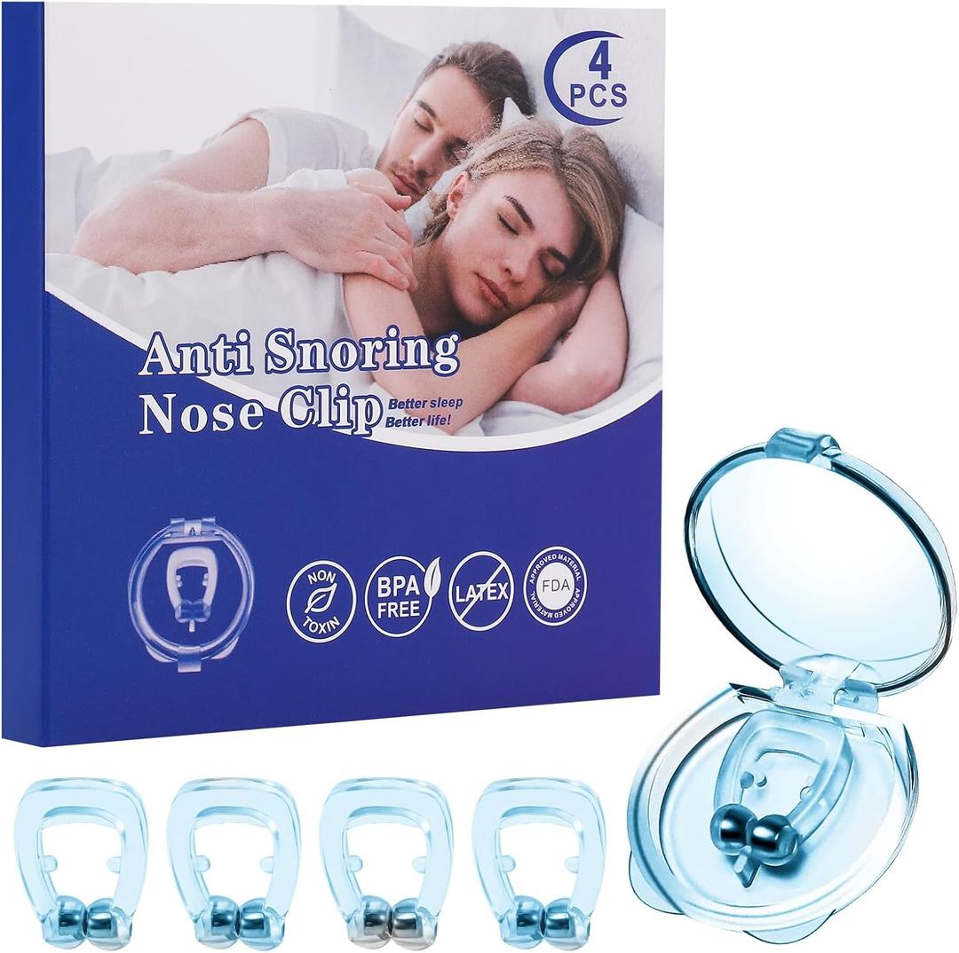 Anti Snoring Devices, Snore Stopper with Adjustable Magnet, Silicone Nose Clip Stop Snoring, Effective to Relieve Snoring, Snoring Solution for Comfortable and Quieter Sleep, White,M
