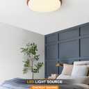 ANYLOVE Modern Flush Mount Ceiling Light Fixture, 3000K 4000K 6000K AdjustableRound Ceiling Light for Bedroom Hallway Bathroom Kitchen (Walnut Wood Grain, 16 Inch)