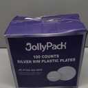 JollyPack 100 Piece Disposable Silver Plastic Party Plates, Including 50 10 Inch Dinner Plates and 50 7 Inch for Dessert, Great for Parties, Weddings, Home Use, and Christmas