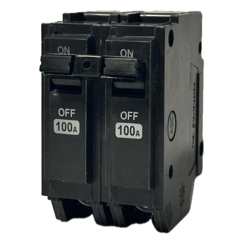 THQL21100 Circuit Breaker,Repalce for General Electric THQL 2P 100 Amp Breaker,120/240VAC 2 Poles 100 Amp 10kAIC,Plug-in Mounting Type,Includes Current limiting System,Protect Electrical Safety