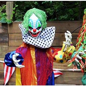 Haunted Hill Farm HHCLOWN-8FLSA Life-Size Clown Animatronic, Color 9