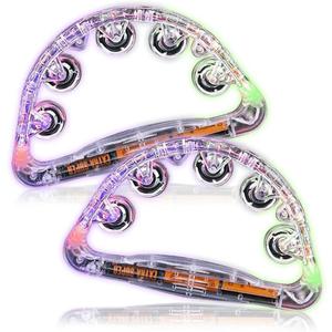 ArtCreativity Flashing Tambourines for Kids, Set of 2, LED Noisemakers for Sporting Events, Wedding, Birthday Party, and Rave, Fun Music Toys for Children with Batteries Included ArtCreativity Flashing Tambourines for Kids, Set of 2, LED Noisemakers for Sporting Events, Wedding, Birthday Party, and Rave, Fun Music Toys for Children with Batteries Included