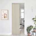 NICETOWN Closet Curtains, Accordion Linen Door Curtains for Doorways, Folding Door Curtain for Room Divider and Privacy, 80 inches Long Bedroom Living Room, 1 Panel, 38" Wide, Natural