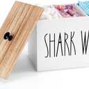 Tampon Holder for Bathroom, Shark Week Tampon Storage Pad Organizer Case for Bathroom, Farmhouse Style Feminine Product Organizer with Lid, Lady Stuff Box for Bathroom Accessories
