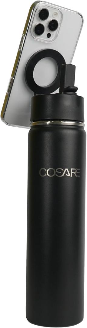 25oz Magnetic Water Bottle  Stainless Steel Insulated Bottle with Leak Proof Lid  Reusable Double Wall Sports Bottle for Gym, Office & Travel  BPA-Free Hot & Cold Drink Thermos