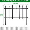 ARIFARO Metal Garden Fence 18" H x 22" W (5 Pack, Length 9.16 ft), No Digging Decorative Border Fence Panels, Rustproof Black Garden Edging Fence for Flower Bed, Yard, Patio, Small Animal Barrier