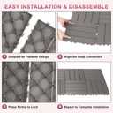 FHWTY Plastic Interlocking Deck Tiles 12 Pack, 12"x12" Waterproof Patio Flooring, Weather Resistant Outdoor Deck Tiles for Balcony, Porch, Backyard, Light Gray