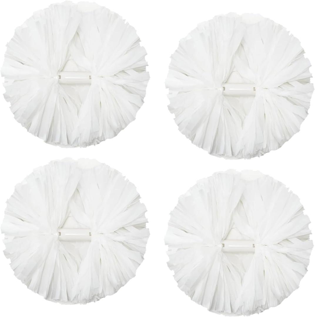 4Pcs Metallic Cheerleading Pom Poms, Creatiee 2 Pair Cheerleader Cheering Squad Pompoms for School Sports Dance Games Team Spirit Cheer